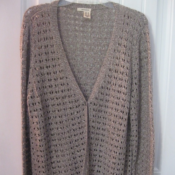 DKNY Jeans Woman's Open Knit Button Front Cardigan - Picture 1 of 6